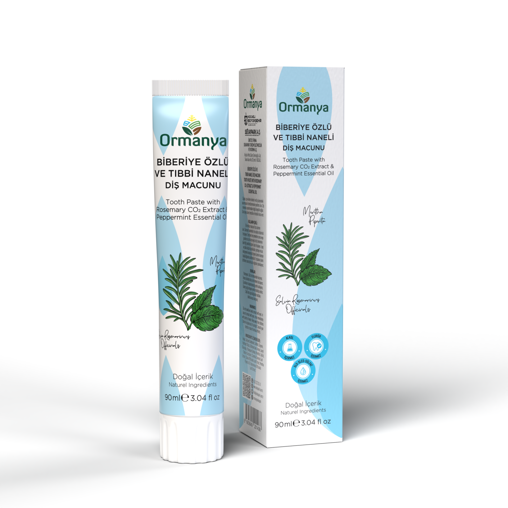 BİBERİYE ÖZLÜ VE TIBBİ NANELİ DİŞ MACUNU - 90 ML (ALKOL-FLORÜR-SLS-SLES-SÜLFAT İÇERMEZ.)